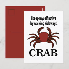 Krab Ik houd mezelf actief door zijwaartse krab te Briefkaart