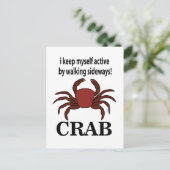 Krab Ik houd mezelf actief door zijwaartse krab te Briefkaart (Staand voorkant)