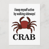 Krab Ik houd mezelf actief door zijwaartse krab te Briefkaart (Voorkant)