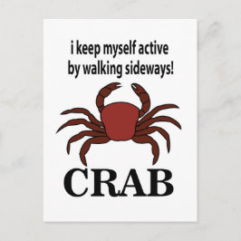 Krab Ik houd mezelf actief door zijwaartse krab te Briefkaart