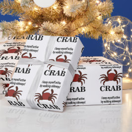 Krab Ik houd mezelf actief door zijwaartse krab te Cadeaupapier