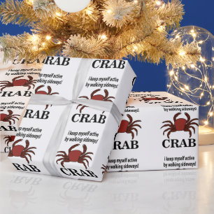 Krab Ik houd mezelf actief door zijwaartse krab te Cadeaupapier