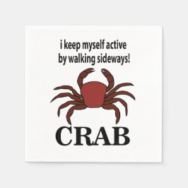 Krab Ik houd mezelf actief door zijwaartse krab te Servet
