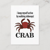 Krab Ik houd mezelf actief door zijwaartse krab te Visitekaartje (Voorkant)