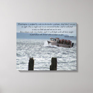 Krab-in-de-emmer syndroom canvas afdruk