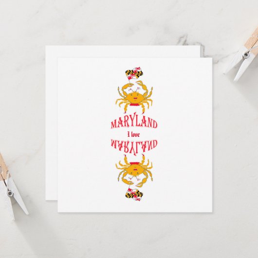 Krab in Maryland Kaart (Voorkant / Achterkant in situ)