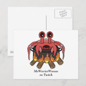 Krab in Pot, MeWarriorVrouw op Twitch Briefkaart (Voorkant / Achterkant)