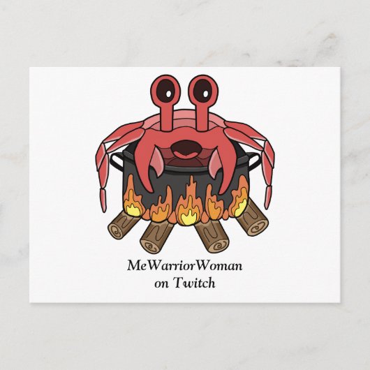 Krab in Pot, MeWarriorVrouw op Twitch Briefkaart (Voorkant)