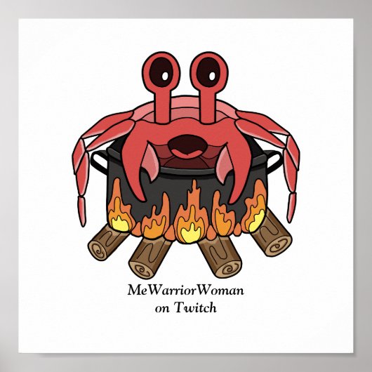 Krab in Pot, MeWarriorVrouw op Twitch Poster (Voorkant)