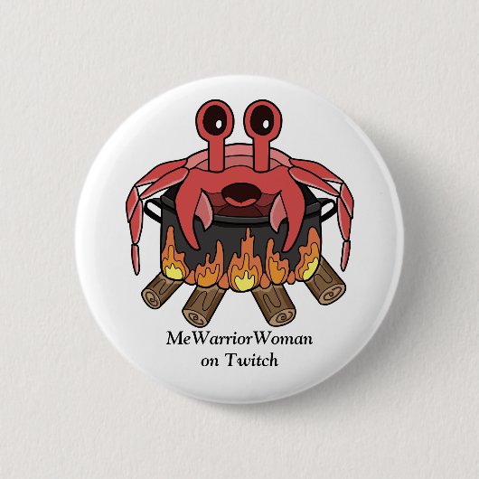 Krab in Pot, MeWarriorVrouw op Twitch Ronde Button 5,7 Cm (Voorkant)