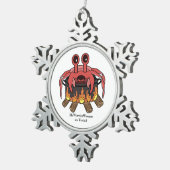 Krab in Pot, MeWarriorVrouw op Twitch Tin Sneeuwvlok Ornament (Rechts)