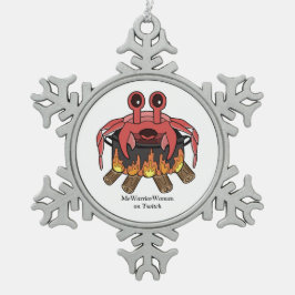 Krab in Pot, MeWarriorVrouw op Twitch Tin Sneeuwvlok Ornament