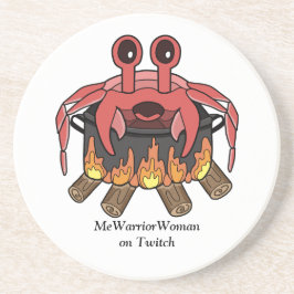 Krab in Pot, MeWarriorVrouw op Twitch Zandsteen Onderzetter