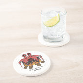 Krab in Pot, MeWarriorVrouw op Twitch Zandsteen Onderzetter (Zijkant)