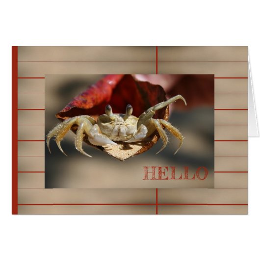 Krab in Rode Blad Kaart (Voorkant Horizontaal)