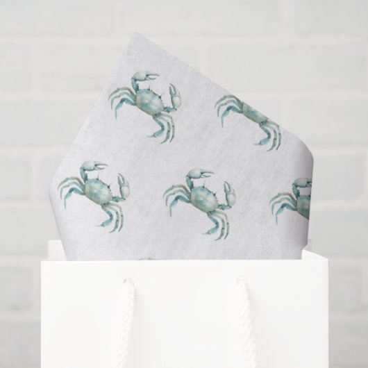 Krab in waterverf uit de kuststreek tissuepapier (Cadeauzakje)