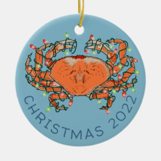 Krab Kerstverlichting Schaaldier Strand Keramiek S Keramisch Ornament
