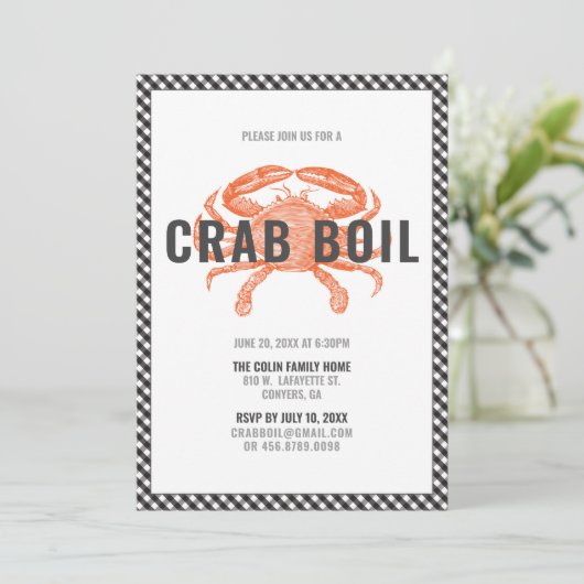 Krab Kook Dinerfeest Kaart (Staand voorkant)