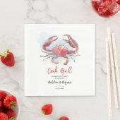 Krab Kook Engagement Zeefood Feest Papier Servet (Insitu)