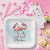 Krab Kook Engagement Zeefood Feest Waterverf Papieren Bordje (Feest)