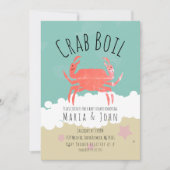Krab Kookfeest Baby Borrel Strand Uitnodiging (Voorkant)