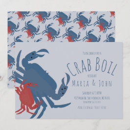Krab Kookfeest Verjaardagsdiner Crawfish Blauw Kaart