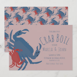 Krab Kookfeest Verjaardagsdiner Rivierkreeft Roze Kaart
