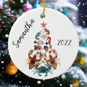 Krab Kreeft Kerstboom Schaaldier Keramisch Ornament