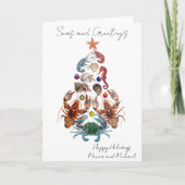 Krab Kreeft Kerstboom Schaaldieren Zee Kaart (Voorkant)