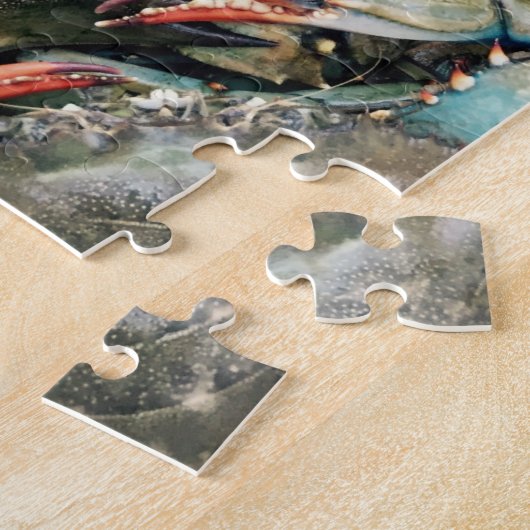 Krab kruipt over stenen kust kleurrijke Natuur Zee Legpuzzel (Zijkant)