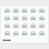 krab kuiken Design, krab kuiken Ronde Sticker (Vel)