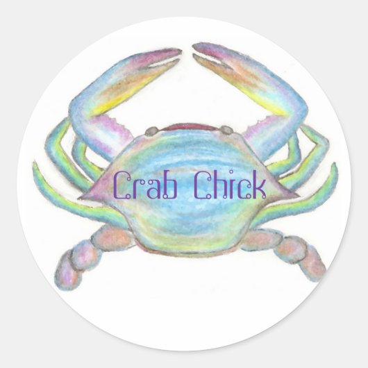 krab kuiken Design, krab kuiken Ronde Sticker (Voorkant)