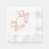 krab kuststrand partij rood servet (Voorkant)