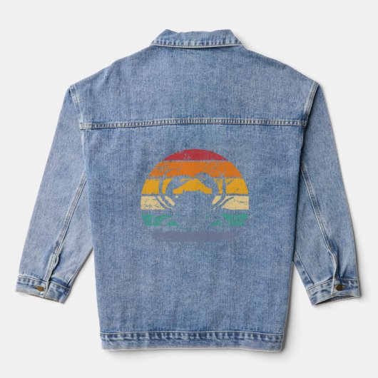 krab liefhebber grappige krab retro denim jacket (Achterkant)