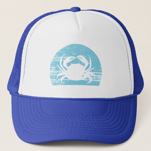  krab liefhebber grappige krab retro trucker pet (Voorkant)