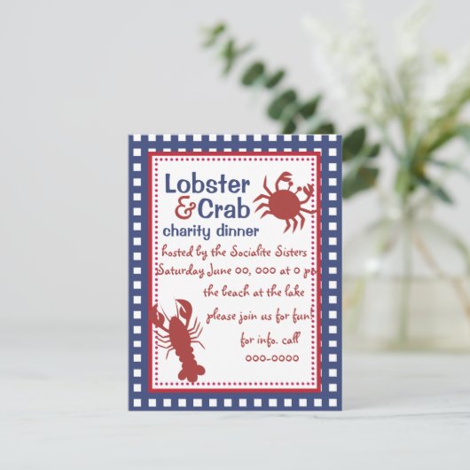 Krab & Lobster. Kaart (Staand voorkant)