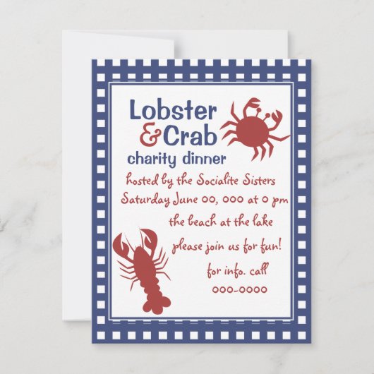 Krab & Lobster. Kaart (Voorkant)