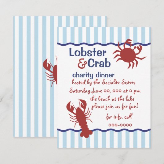 Krab & Lobster. Kaart (Voorkant / Achterkant)