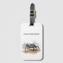 krab lopen op het strand, aanpasbaar bagagelabel