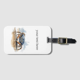 krab lopen op het strand, aanpasbaar bagagelabel