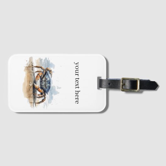 krab lopen op het strand, aanpasbaar bagagelabel (Voorkant (horizontaal))