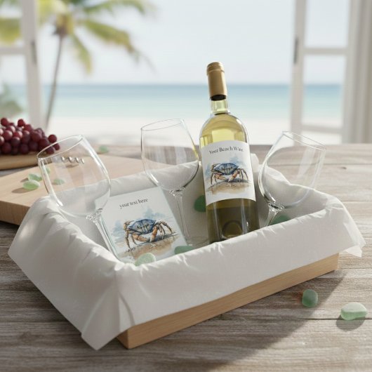 krab lopen op het strand, aanpasbaar glazen onderzetter