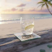 krab lopen op het strand, aanpasbaar glazen onderzetter