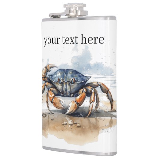 krab lopen op het strand, aanpasbaar heupfles (Links)