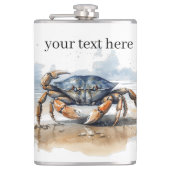 krab lopen op het strand, aanpasbaar heupfles (Voorkant)