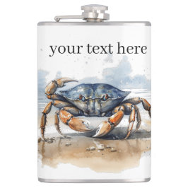 krab lopen op het strand, aanpasbaar heupfles