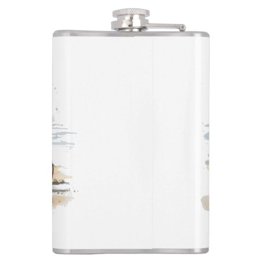 krab lopen op het strand, aanpasbaar heupfles (Achterkant)