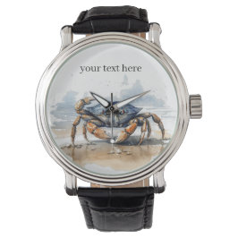 krab lopen op het strand, aanpasbaar horloge