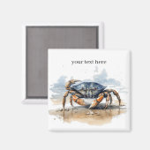 krab lopen op het strand, aanpasbaar magneet (Voorkant / Achterkant)
