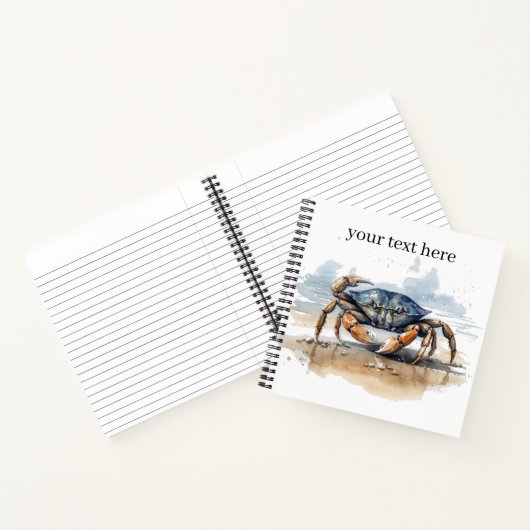 krab lopen op het strand, aanpasbaar notitieboek (Binnen)